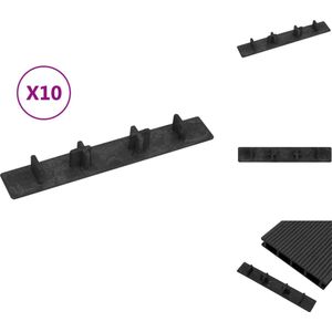 vidaXL Afdekkap Vlonderplanken - 15 x 2.5 cm - zwart kunststof - Vloer