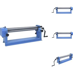 vidaXL Rolbuigmachine - Blauw en zilver - 109 x 30 x 29 cm - Max - buigbreedte 640 mm - 38 mm roller - Max - plaatdikte 1.2 mm - Staal - Pijpsnijder