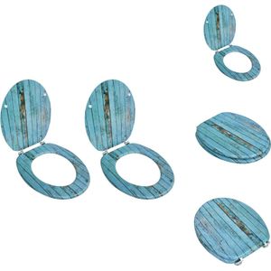 vidaXL Toiletbril - Toiletbrillen - Wc-bril - Wc-brillen - Toiletbrillen met deksels 2 st oud hout MDF