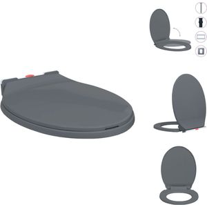 vidaXL Toiletbril - Toiletbrillen - Wc-bril - Wc-brillen - Toiletbril soft-close en quick-release ovaal grijs