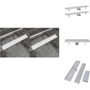 vidaXL Doucheafvoer - Doucheafvoeren - Doucheputje - Doucheputjes - Doucheafvoer 2 st rechthoekig bubbel 730x140 mm roestvrij staal