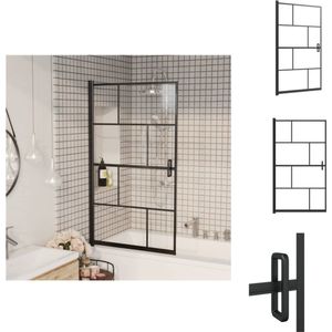 vidaXL Douchewand - Douchewanden - Badkamerwand - Badkamerwanden - Douchewand 80x140 cm ESG zwart