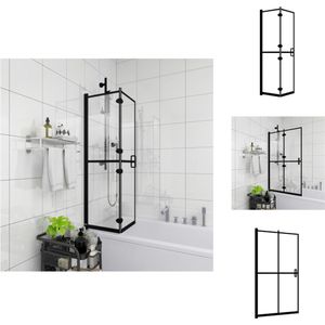 vidaXL Douchewand Klapwand - 100 x 140 cm - Transparant/Zwart - ESG Glas - Douchedeur