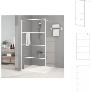 Duschwand für Begehbare Dusche Weiß 100x195 cm ESG-Klarglas - Duschabtrennung - Duschwand - ESG-Glas - Klarglas - Weiße Duschkabine