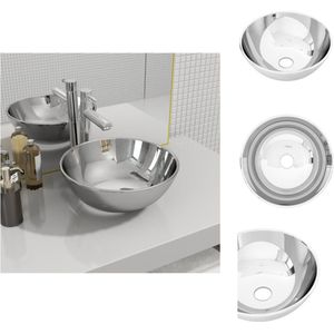 vidaXL Gootsteen - Gootstenen - Wastafel - Wastafels - Wastafel 28x10 cm keramiek zilverkleurig