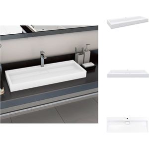 vidaXL Gootsteen - Gootstenen - Wastafel - Wastafels - Wastafel 120x46x11 cm mineraal gegoten/marmer gegoten wit