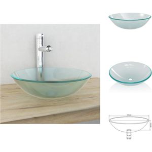 vidaXL Wastafel - Wastafels - Badkamer Wastafel - Badkamer Wastafels - Wasbak gehard glas 42 cm matglas