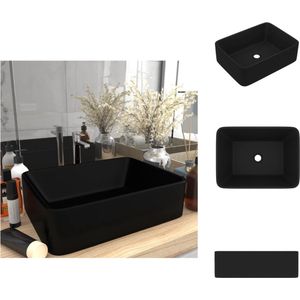 vidaXL Luxe Wasbak - Luxe Wasbakken - Keramische Wastafel - Keramische Wastafels - Wastafel 41x30x12 cm keramiek matzwart