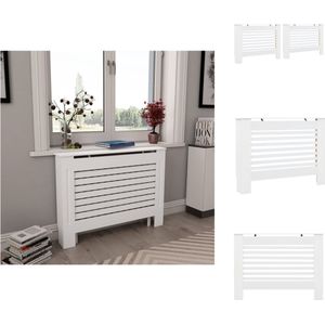 vidaXL Radiatorombouw - MDF - 112 x 19 x 81.5 cm - wit - Radiatormontageonderdeel