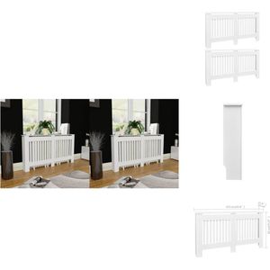 vidaXL Radiatorombouw 169x19x84 cm massief grenenhout wit