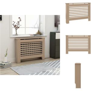 vidaXL Radiatorombouw - MDF - 112 x 19 x 81 cm - Met horizontale latten - Radiatormontageonderdeel