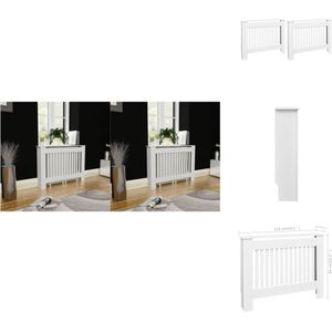 vidaXL Radiatorombouw - MDF - 112 x 19 x 81 cm - wit - modern design - Radiatormontageonderdeel