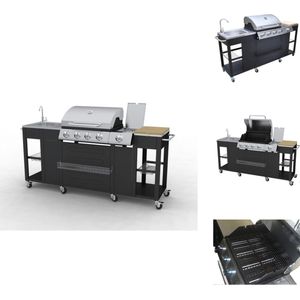 vidaXL Barbecue - Barbecues - Bbq - Bbq’s - Buitenkeuken met barbecue Montana 4 branders