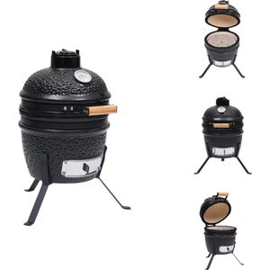 vidaXL Kamado Grill - Keramisch - Mini - 26.5 cm - Met ingebouwde thermometer - Barbecue