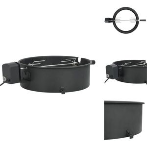 vidaXL Rotis Ring - Houtskool BBQ Accessoires - 47 x 15 cm - Staal en RVS - Bakplaat