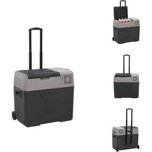 vidaXL Draagbare Koelbox - Elektrisch - 30L - Zwart/Grijs - PP/HDPE - Koelbox