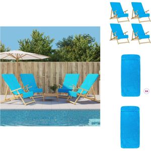 vidaXL Strandhanddoek - Strandhanddoeken - Strand Handdoek - Badhanddoek - Strandhanddoeken 4 st 400 g/m² 60x135 cm stof turquoise