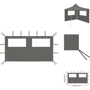 vidaXL Prieelzijwand Partytent - 400 x 200 cm - Antraciet - Stof en PVC - Partytent