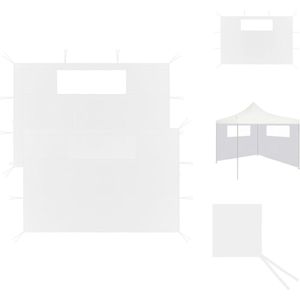 vidaXL Zijwand - Zijwanden - Partytent - Partytenten - Prieelzijwanden met ramen 2 st wit