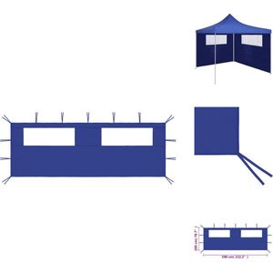 vidaXL Zijwand - Zijwanden - Partytent - Partytenten - Prieelzijwand met ramen 6x2 m blauw