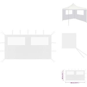 Pavillon-Rahmen - Living Pavillon-Seitenwand mit Fenstern 4x2 m Weiß - Weiß