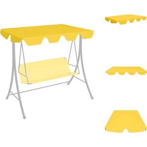 vidaXL Schommelbankluifel - Geel - 188/168 x 110/145 cm - Waterafstotend - PVC-coating - Partytent