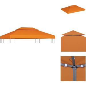 vidaXL Prieeldak - 3 x 4 m - Oranje - Waterbestendig - PVC-coating - 310 g/m² - Partytent