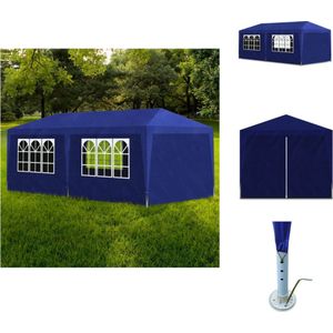 vidaXL Tuinpaviljoen - 6 x 3 x 2.5 m - wit - Staal frame - Polyethyleen dak en zijpanelen - Partytent