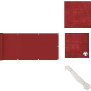 vidaXL HDPE Balkonscherm - 75 x 400 cm - Rood - Schimmel- en UV-bestendig - Parasol