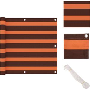 vidaXL Balkonscherm - Oxford Stof - Waterbestendig - 90 x 600 cm - Oranje/Bruin - Parasol