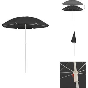 vidaXL Parasol - Polyester - Verstelbaar - Antraciet - 176.5 x 200 cm - 8 Baleinen - Parasol