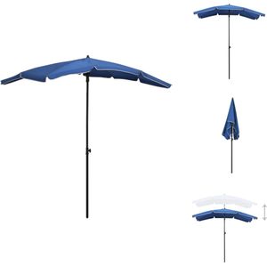 vidaXL Parasol - Tuinparasol 200x130x234 cm - Azuurblauw - UV-beschermend polyester - Stalen paal - Parasol