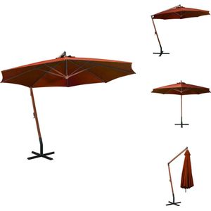 vidaXL Zweefparasol - Terracotta - 350 cm - UV-bestendig - Parasol