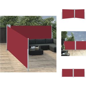 vidaXL Zijluifel - Zijluifels - Luifel - Luifels - Windscherm uittrekbaar 100x1000 cm rood