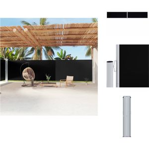vidaXL Scherm - Schermen - Windscherm - Zonnescherm - Windscherm uittrekbaar 200x1200 cm zwart