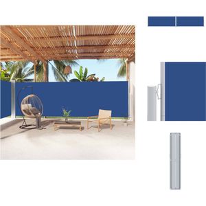 vidaXL Scherm - Schermen - Windscherm - Zonnescherm - Windscherm uittrekbaar 200x1000 cm blauw