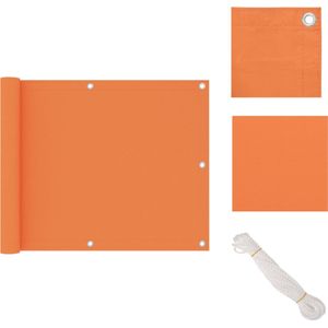 vidaXL Balkonscherm Waterbestendig - 75 x 600 cm - Oranje - PU-gecoat oxford stof - Parasol