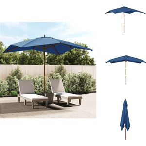 vidaXL Parasol - Azuurblauw - 300x300x273 cm - Uv-beschermend polyester - Parasol