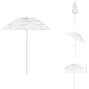 vidaXL Hawaï Parasol - 180 cm - Wit UV-beschermend Polyester - Parasol