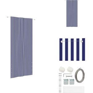 vidaXL Balkonscherm Blauw/Wit 120 x 240 cm - Waterbestendig en UV-bescherming - Parasol