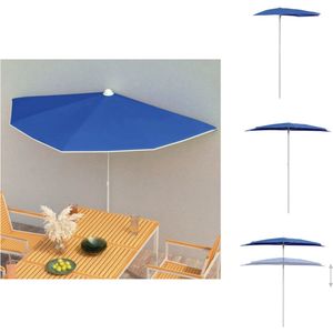 vidaXL Parasol - Azuurblauw - 180 x 90 x 195 cm - UV-beschermend polyester - Stalen paal - Parasol