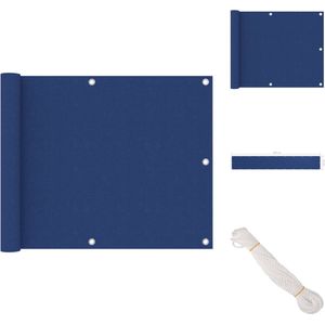 vidaXL Balkonscherm - Balkonschermen - Scherm - Schermen - Balkonscherm 75x500 cm oxford stof blauw