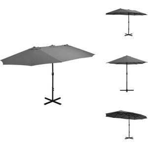 vidaXL Tuinparasol Antraciet - 460x270x246 cm - UV-beschermend polyester - Stevige kruisvoet - Aluminium paal en baleinen - Parasol