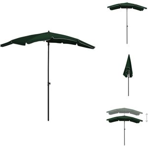 vidaXL Parasol Groen Polyester - 200 x 130 x 234 cm - UV-beschermend - Stalen paal - Kantelfunctie - Parasol