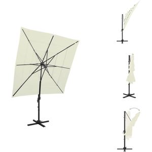 vidaXL Parasol 4-laags - 250 x 250 x 246 cm - UV-beschermend - Inklapbaar - Parasol