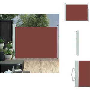 vidaXL Zijscherm vidaXL - Bruine stof en grijze stalen cassette - 100 x 0-500 cm (H x B) - Uv- en waterbestendig - Parasol