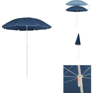 vidaXL Parasol - Polyester - 176.5 x 200 cm - Blauw - Parasol