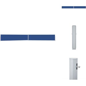 vidaXL Zijluifel - Grote afmeting - Verstelbaar - Automatische terugrolfunctie - Kleur- blauw - Materiaal- polyester met PU-coating - Inclusief bevestigingsaccessoires - vidaXL - Windscherm (tent)