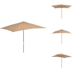 vidaXL Houten parasol - 200 x 300 x 250 cm - taupe - Parasol