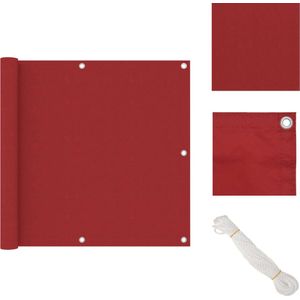 vidaXL Balkonscherm - Waterbestendig - Rood - 90 x 400 cm - Parasol